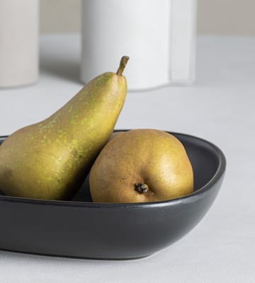 Curve Stoneware dyb tallerken 19x22 cm - Black - LIND DNA