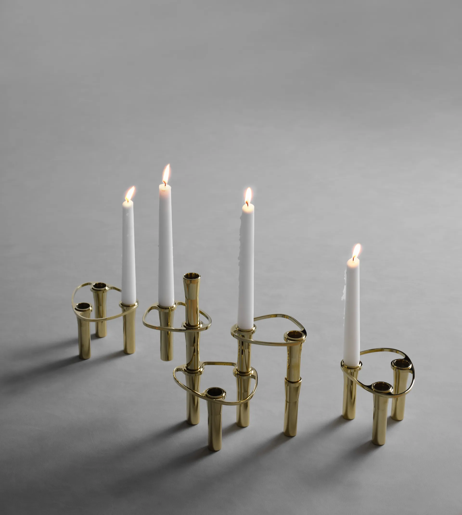 Lind Curve kombinerbar lysestage 24K guldbelagt, Double LIND DNA