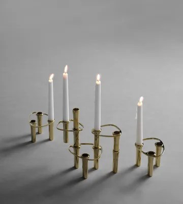 Lind Curve kombinerbar lysestage 24K guldbelagt - Double - LIND DNA