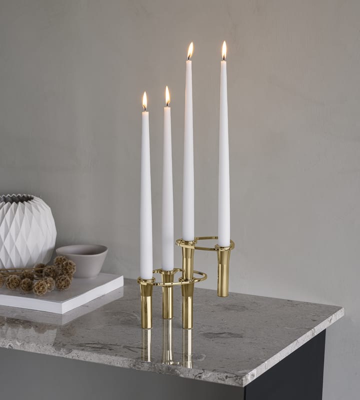 Lind Curve kombinerbar lysestage 24K guldbelagt, Double LIND DNA