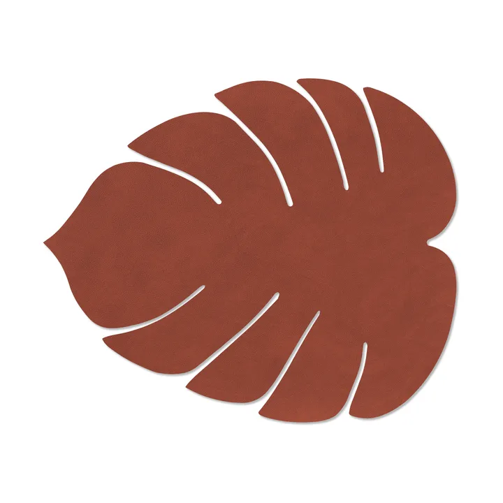 Monstera Leaf Nupo dækkeserviet L - Sienna, 42x35 cm - LIND DNA