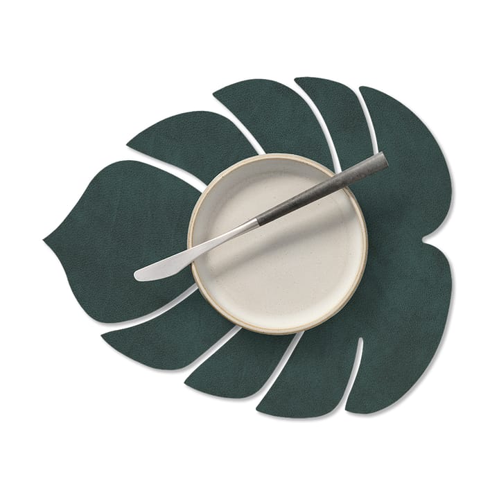 Monstera Leaf Nupo dækkeserviet S, Dark green LIND DNA