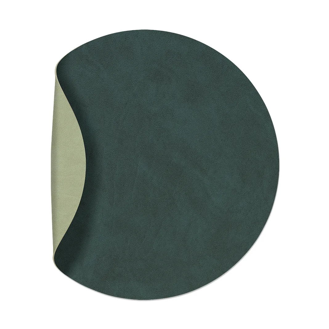 Nupo dækkeserviet circle vendbar M 1 stk., Dark green/Olive green, Ø30 cm LIND DNA