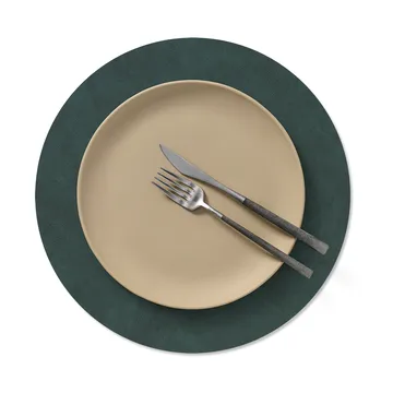 Nupo dækkeserviet circle vendbar M 1 stk. - Dark green/Olive green, Ø30 cm - LIND DNA