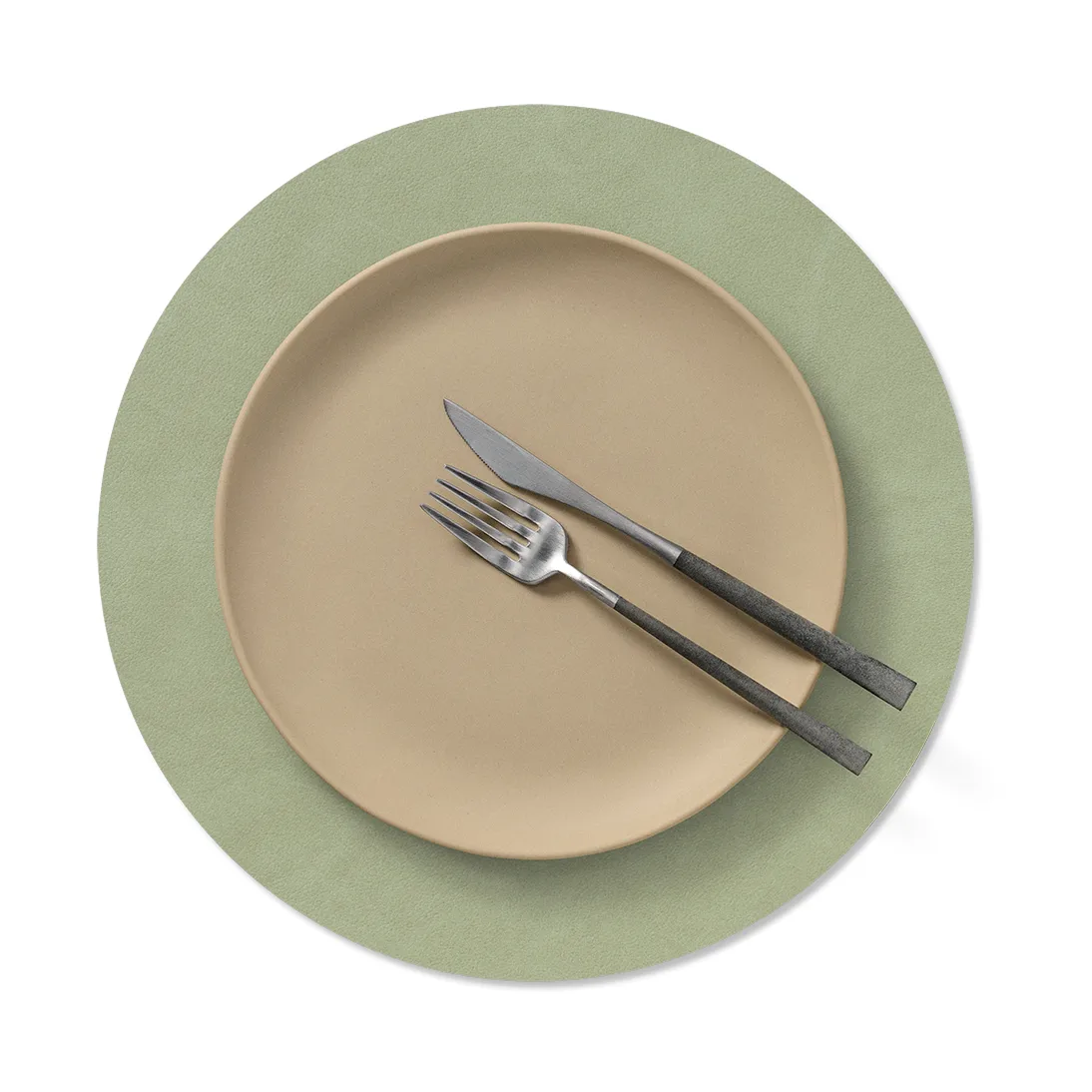 Nupo dækkeserviet circle vendbar M 1 stk., Dark green/Olive green, Ø30 cm LIND DNA