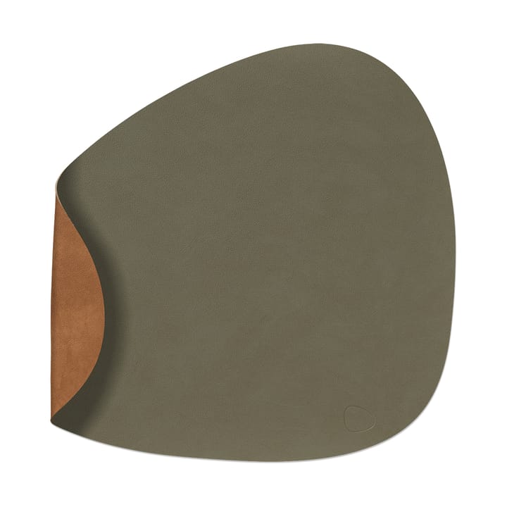 Nupo dækkeserviet vendbar curve L 1 stk. - Army green/Nature - LIND DNA