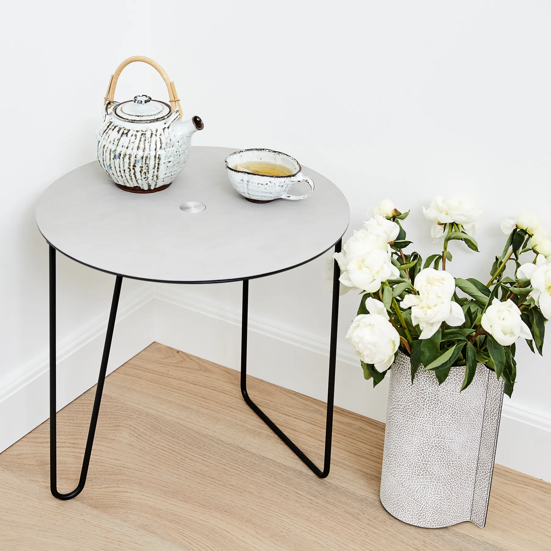 Turntable Nupo sidebord L, Anthracite/Light grey LIND DNA