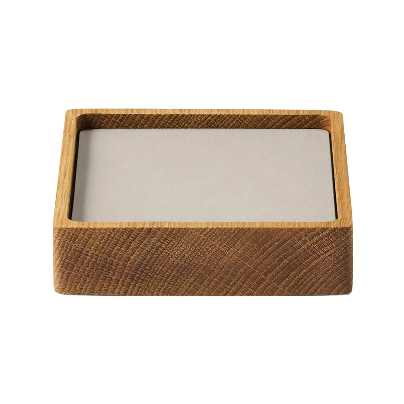 Wood Box glasbrikker sæt, Nature-oak, square, S, Nupo oyster white, 9 dele LIND DNA