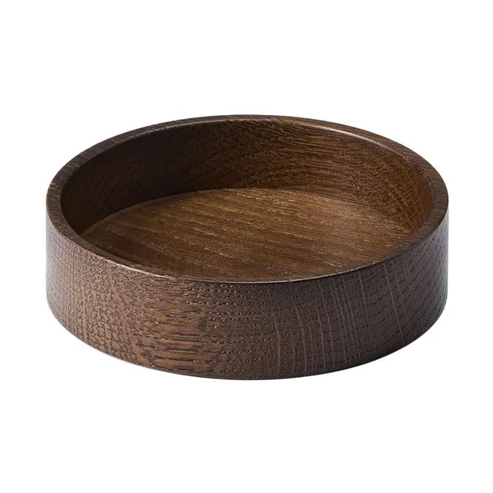 Wood Box opbevaring til glasbrikker - Smoked-oak, circle, S - LIND DNA