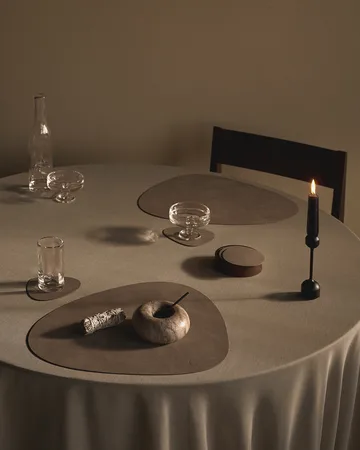 Wood Box opbevaring til glasbrikker - Smoked-oak, circle, S - LIND DNA