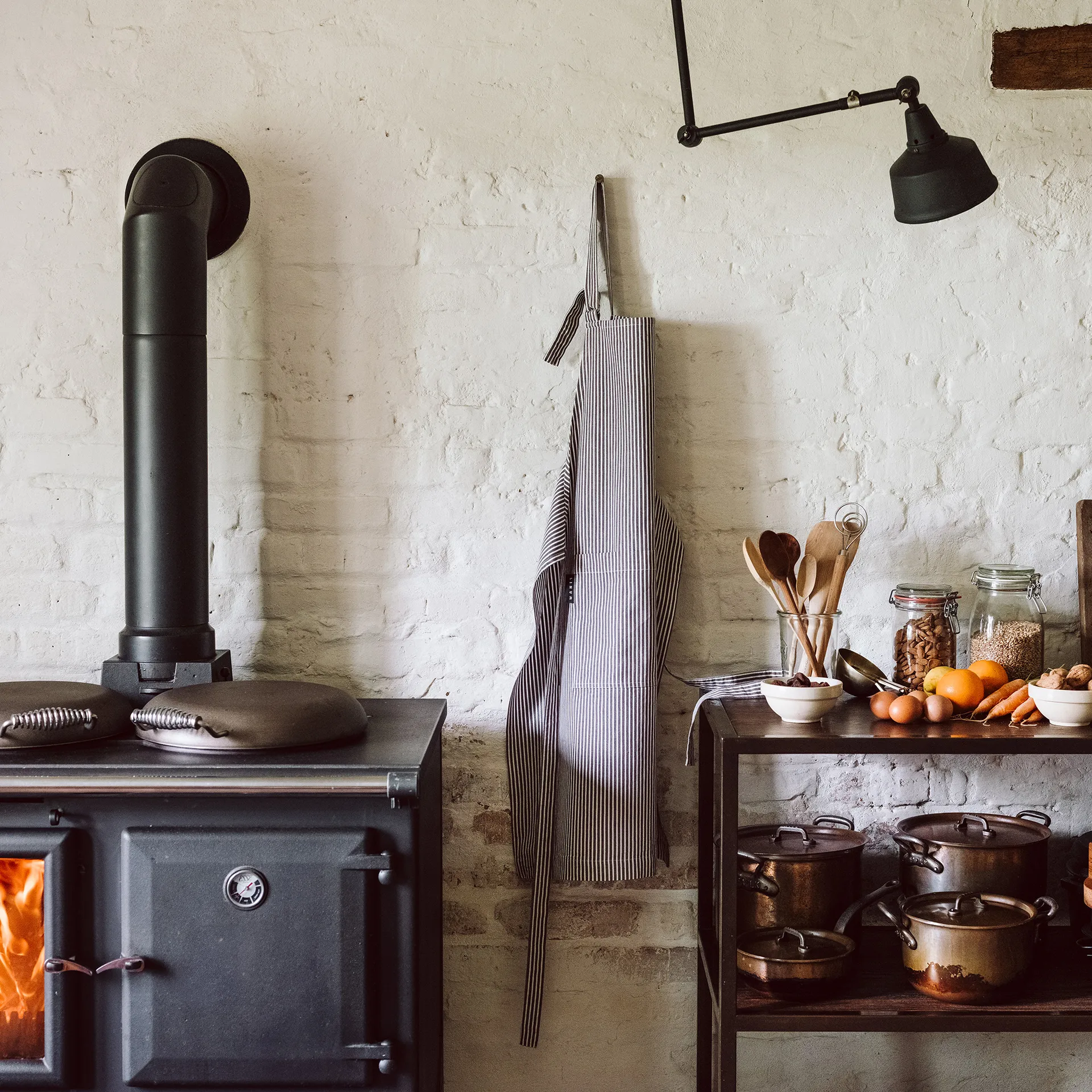 Emma forklæde, Granitsgrå Linum