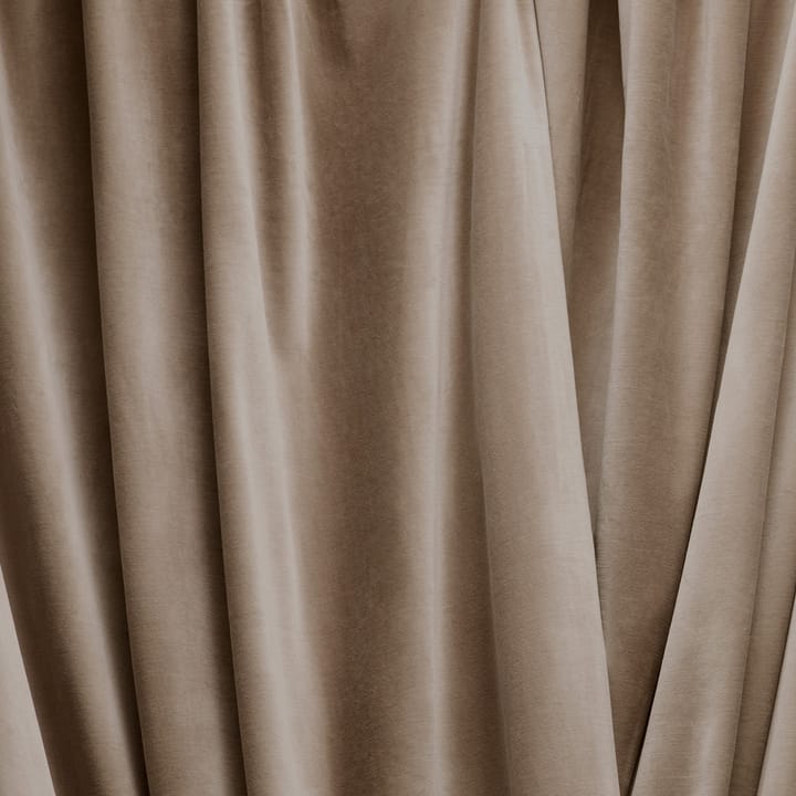 Paolo gardin med rynkebånd - Muldvarpebrun - Linum