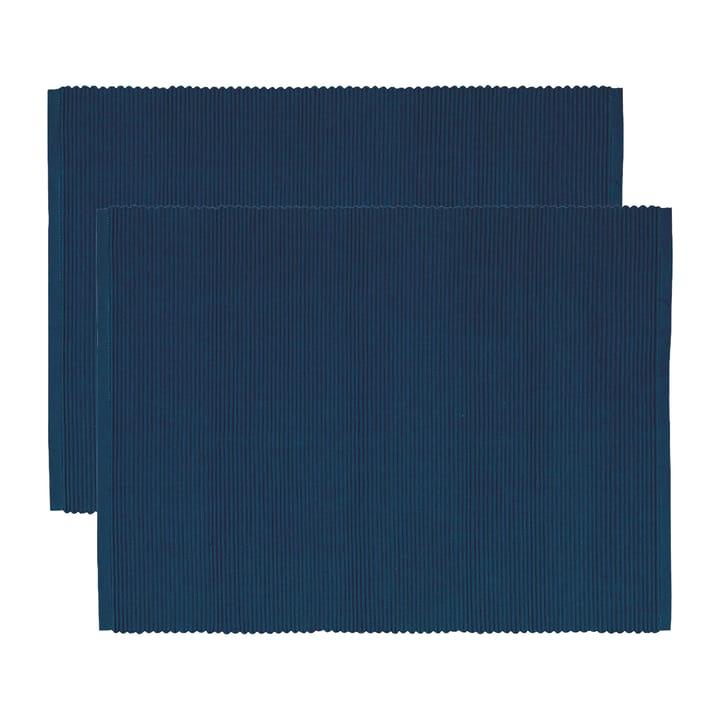 Uni bordskåner 35x46 cm 2-pak - Indigo blue - Linum