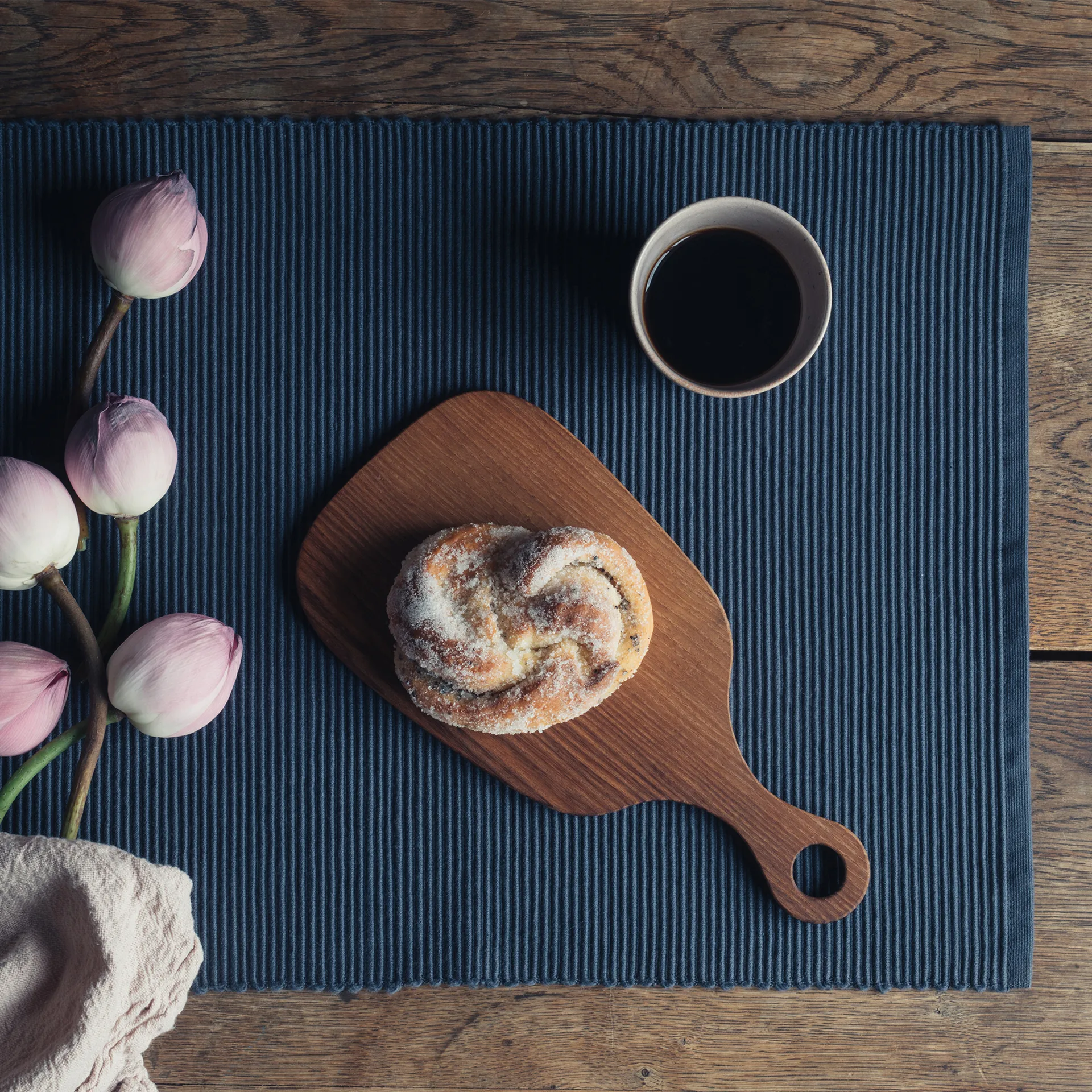 Uni løber 45x150 cm, Indigoblå Linum