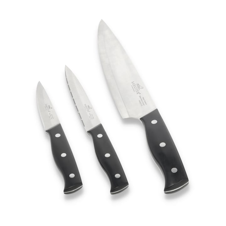 Lion Sabatier Austral knivsæt 3 dele - Stål-sort - Lion Sabatier