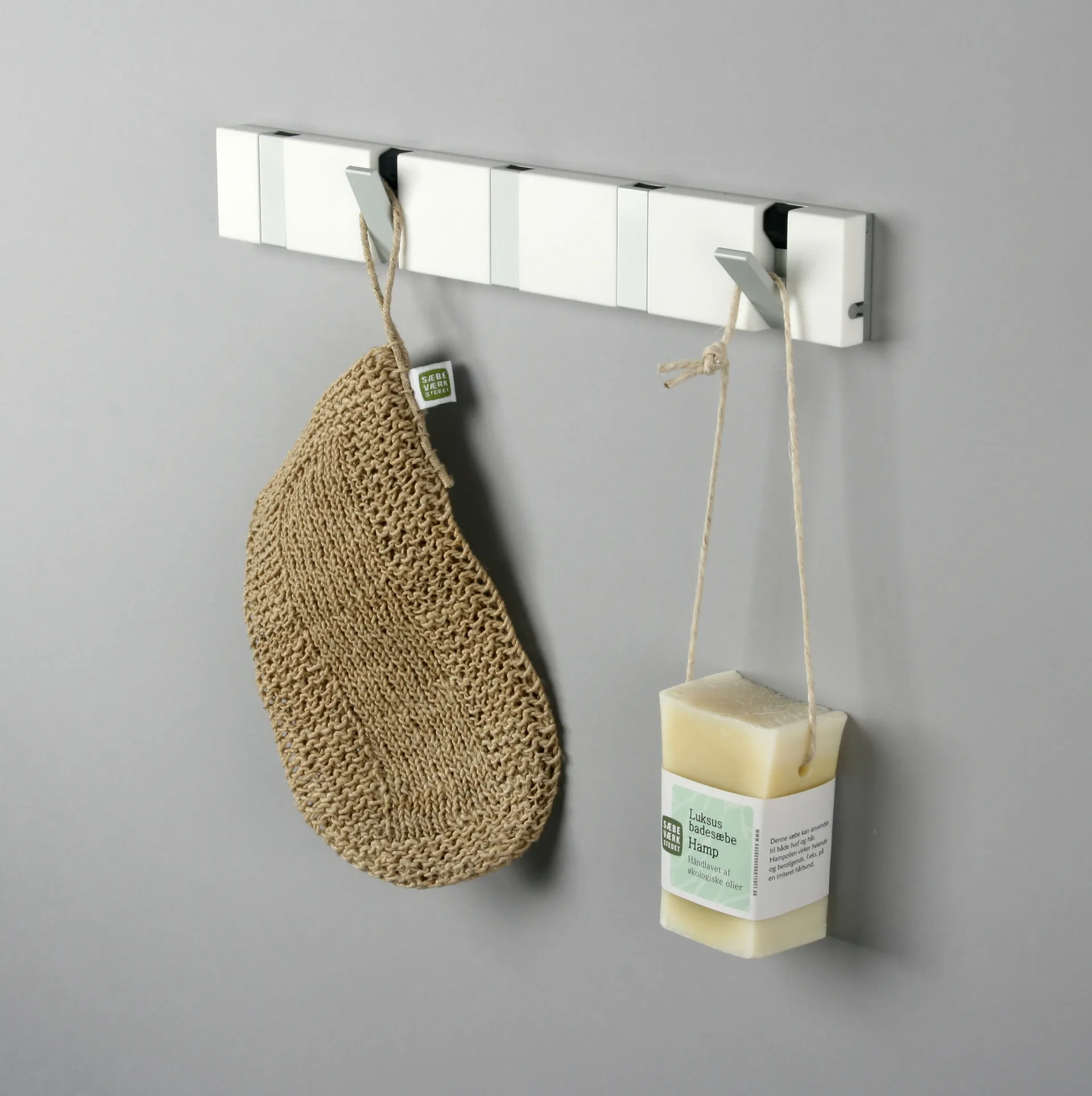 Loca Knax Lite 5 knagerække, 33 cm, hvid LoCa