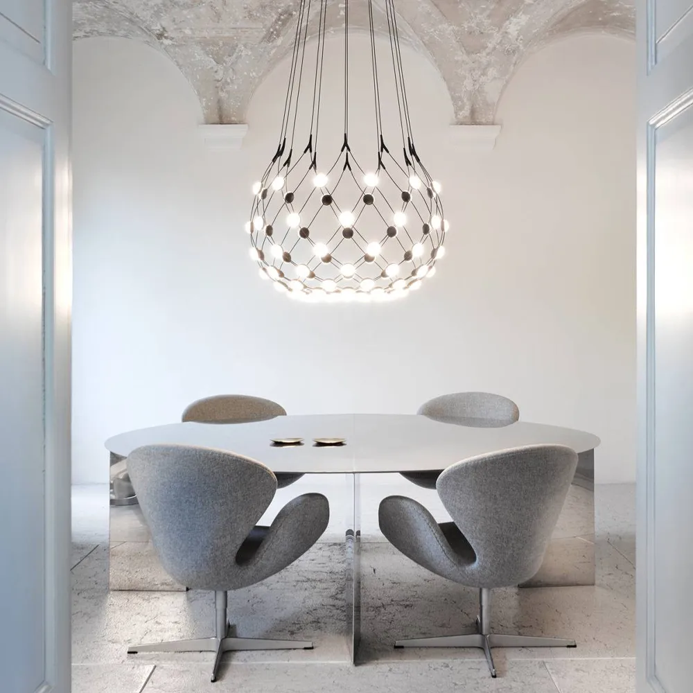 Mesh loftslampe, sort, medium Luceplan