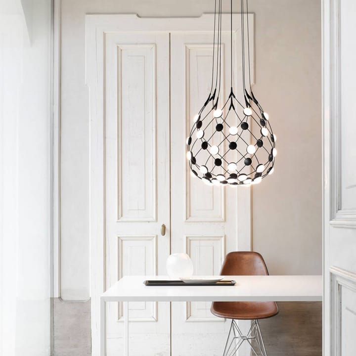 Mesh loftslampe, sort, small, ledning 1 m Luceplan