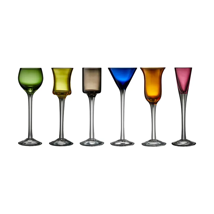Lyngby Glas snapseglas 2,5-5 cl 6 stk. - Mix - Lyngby Glas