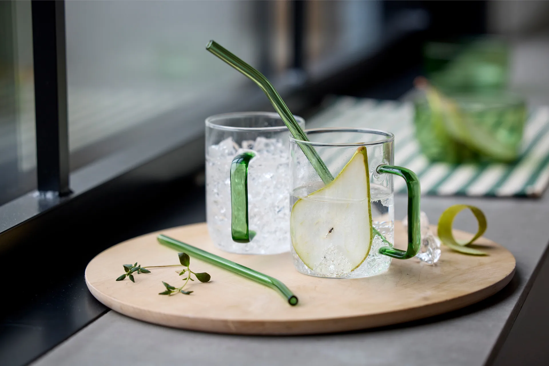 Lyngby Glas sugerør 21,5 cm 4-pak, Grøn Lyngby Glas