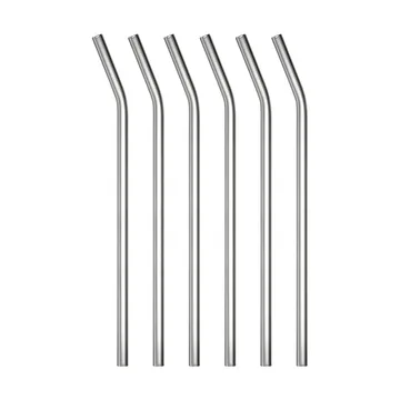 Lyngby Glas sugerør 21,5 cm 6-pak - Klar - Lyngby Glas