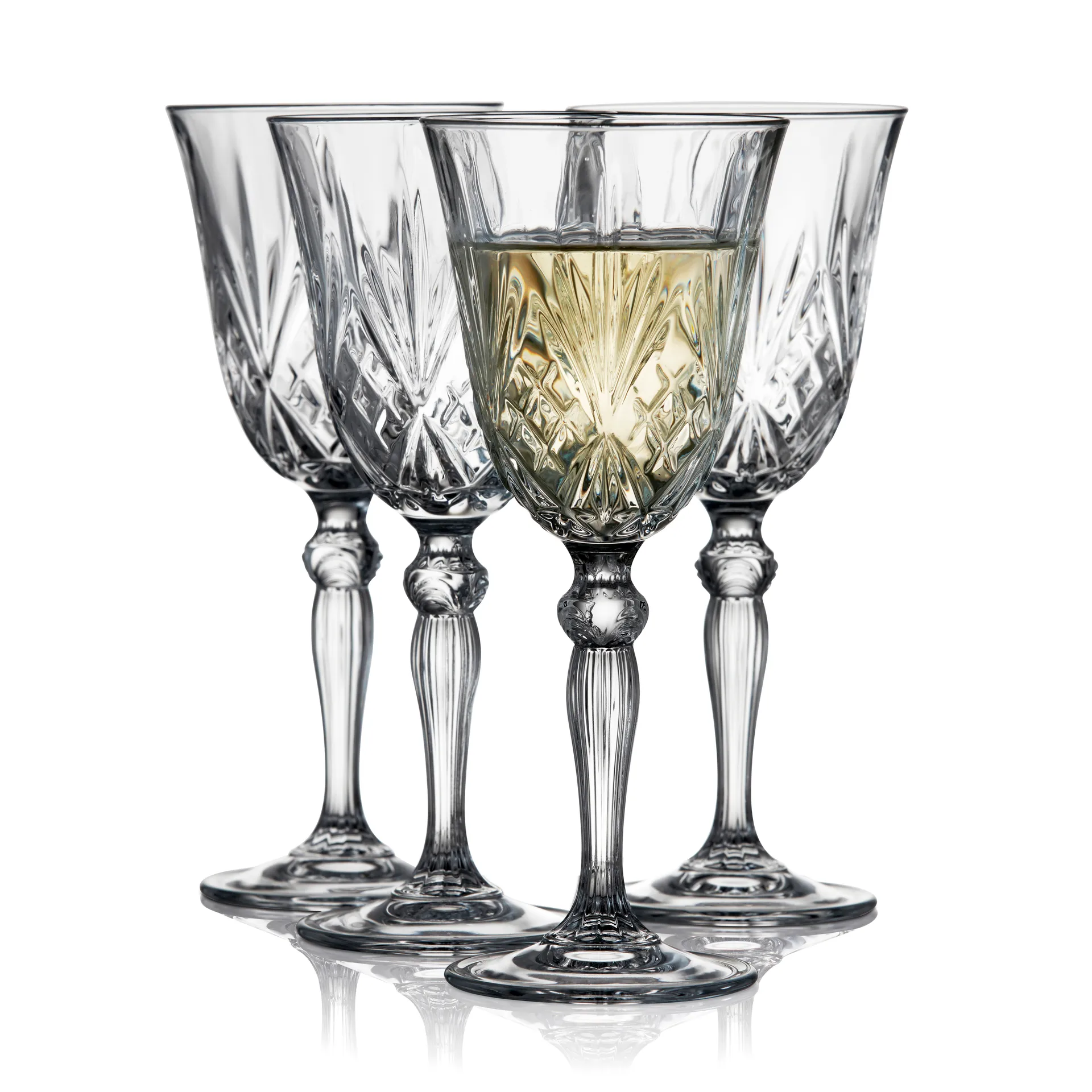 Melodia hvidvinsglas 21 cl 4-pak, Krystal Lyngby Glas