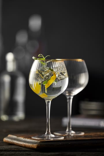 Palermo Gold gin & tonicglas 65 cl 4-pak - Klar/Guld - Lyngby Glas