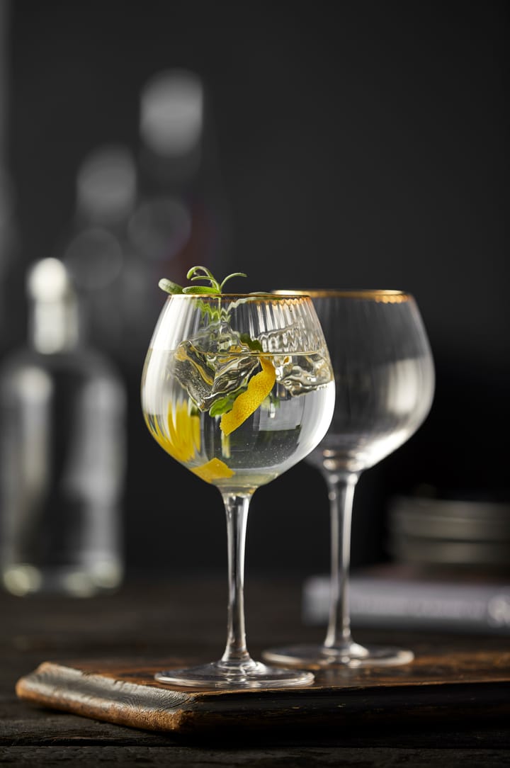 Palermo Gold gin & tonicglas 65 cl 4-pak, Klar/Guld Lyngby Glas