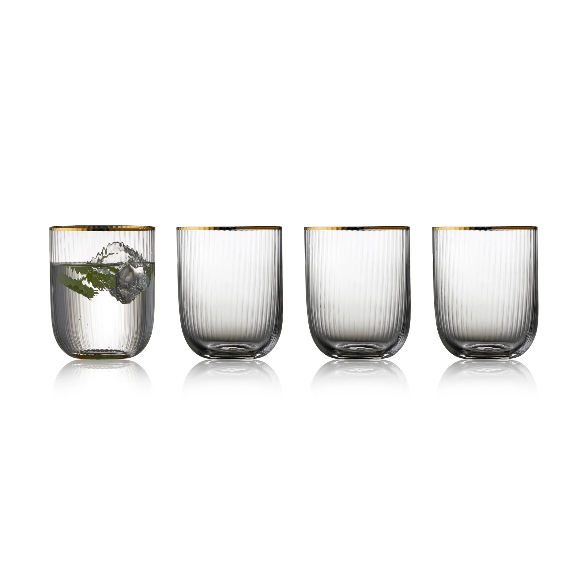 Palermo Gold tumblerglas 35 cl 4-pak, Klar/Guld Lyngby Glas