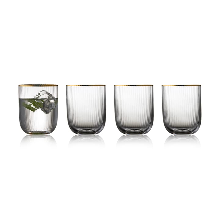 Palermo Gold tumblerglas 35 cl 4-pak - Klar/Guld - Lyngby Glas