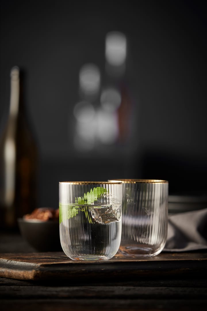 Palermo Gold tumblerglas 35 cl 4-pak, Klar/Guld Lyngby Glas