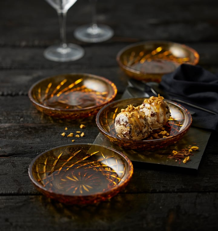 Sorrento asietter Ø16 cm 4-pak, Amber Lyngby Glas