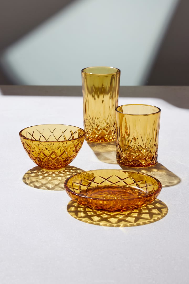 Sorrento asietter Ø16 cm 4-pak, Amber Lyngby Glas