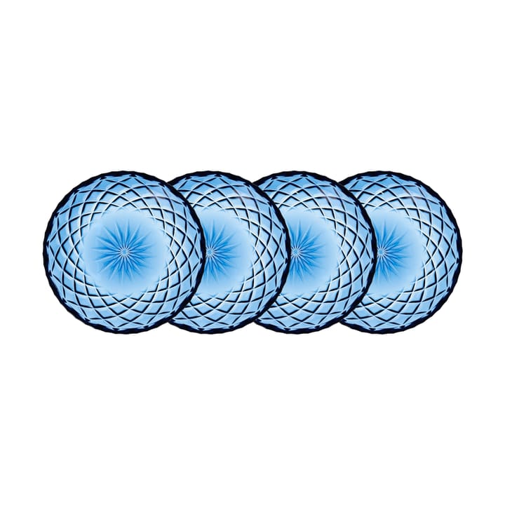 Sorrento asietter Ø16 cm 4-pak - Blå - Lyngby Glas