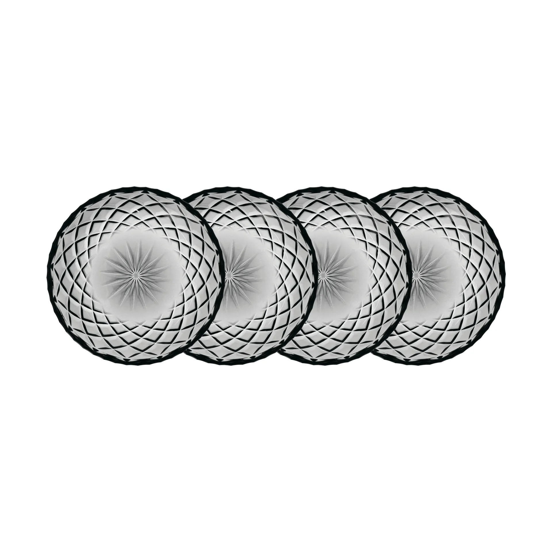Lyngby Glas Sorrento asietter Ø16 cm 4-pak Smoke