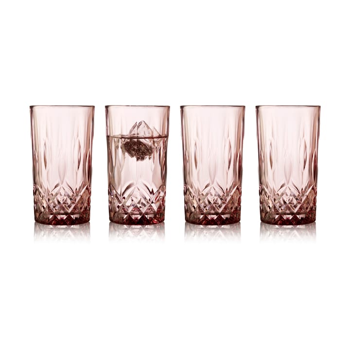 Sorrento highball glas 38 cl 4-pak - Pink - Lyngby Glas