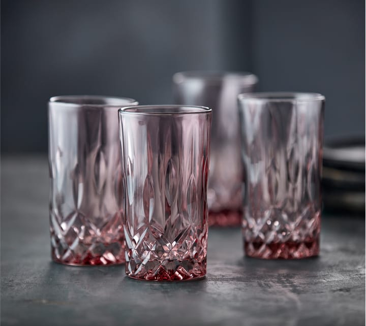 Sorrento highball glas 38 cl 4-pak - Pink - Lyngby Glas