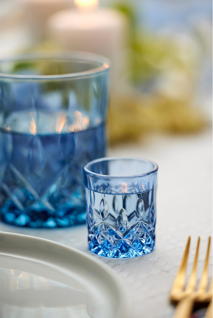 Sorrento shotglas 4 cl 4-pak - Blå - Lyngby Glas