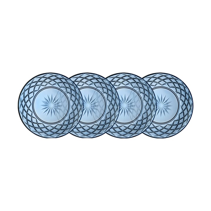 Sorrento tallerken Ø21 cm 4-pak - Blå - Lyngby Glas
