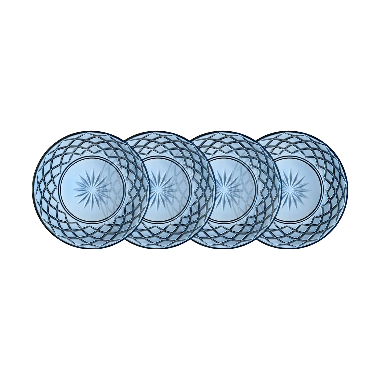 Lyngby Glas Sorrento tallerken Ø21 cm 4-pak Blå