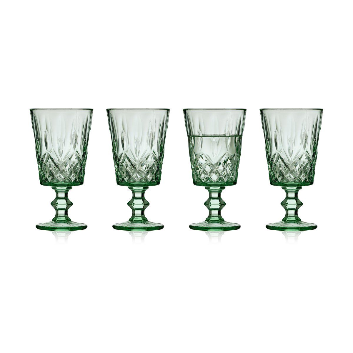 Lyngby Glas Sorrento vinglas 29 cl 4-pak Grøn | Skandinavisk Design | Vinglas | Grøn