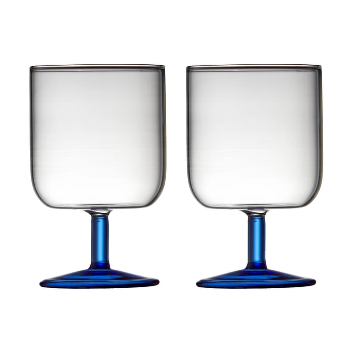 Torino vinglas 30 cl 2-pak - Clear-blue - Lyngby Glas