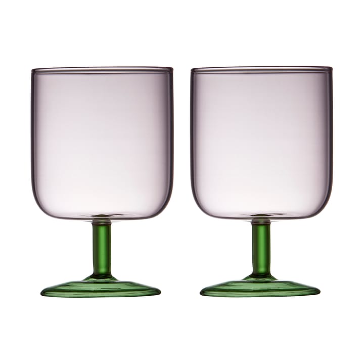 Torino vinglas 30 cl 2-pak - Pink-green - Lyngby Glas