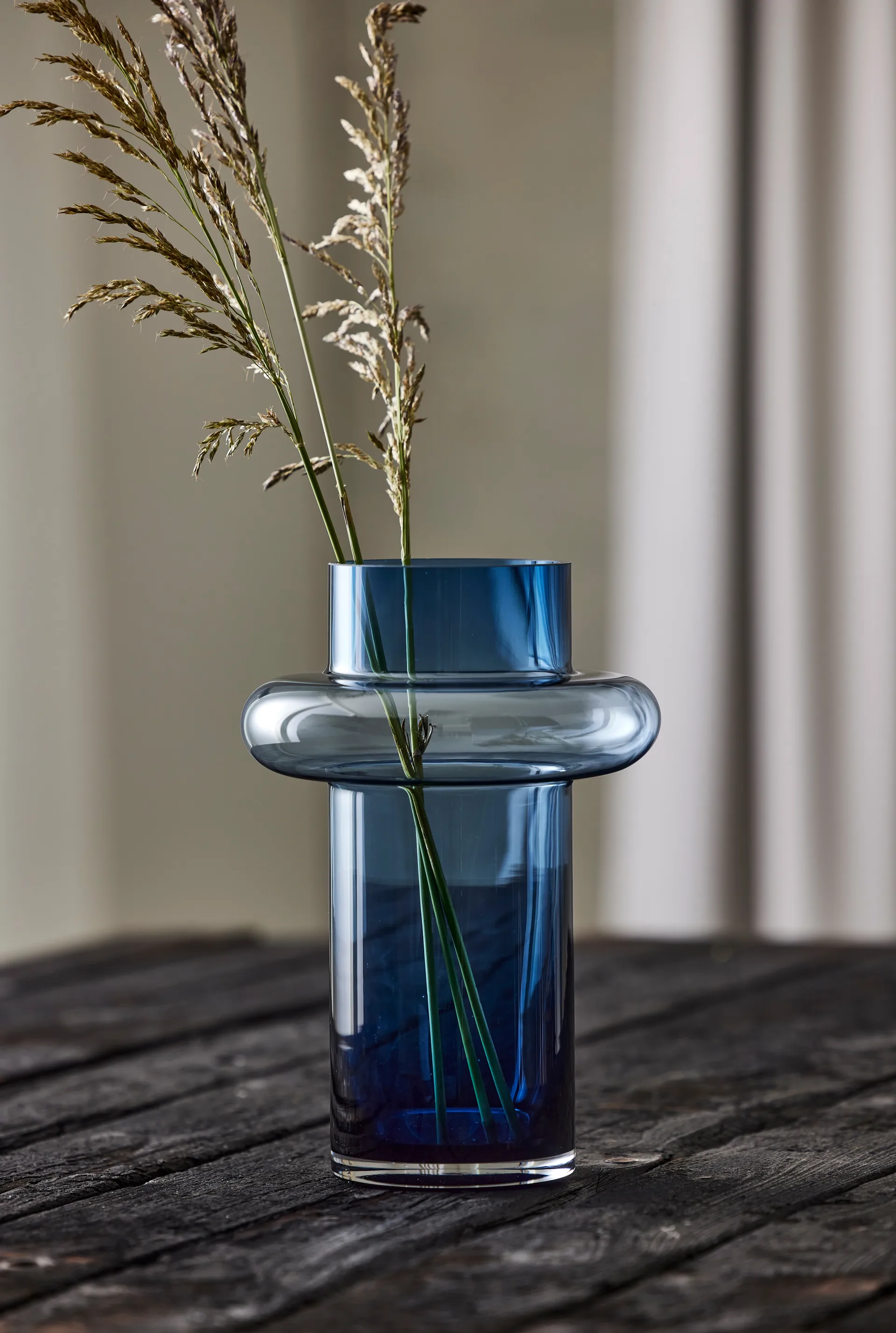 Tube vase glas 30 cm, Blå Lyngby Glas