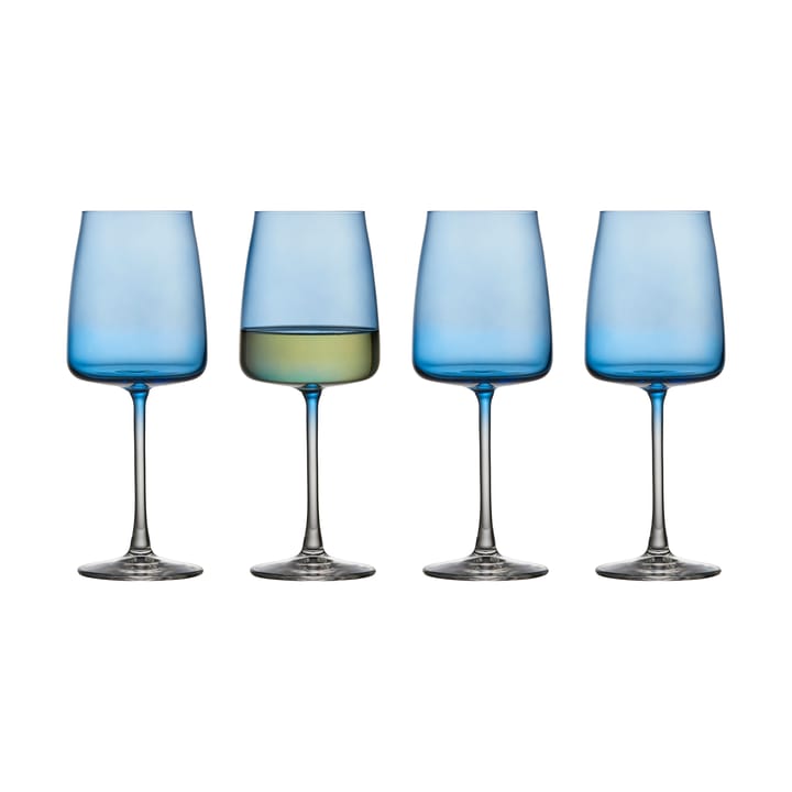 Zero hvidvinsglas 43 cl 4-pak - Blue - Lyngby Glas