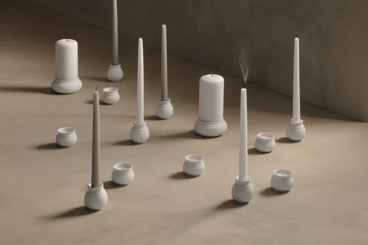 Curve bloklysestage Ø11 cm - Hvid - Lyngby Porcelæn