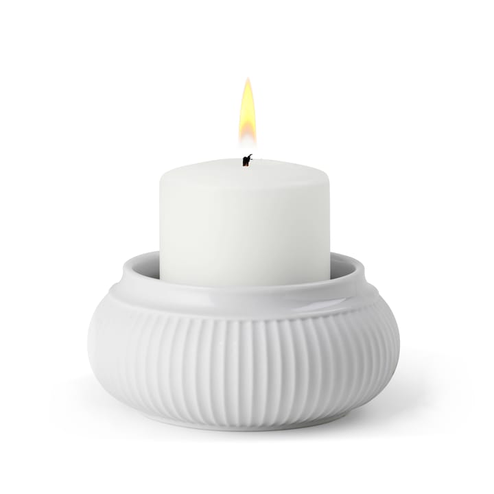 Curve fyrfadsstage Ø6,5 cm, Hvid Lyngby Porcelæn