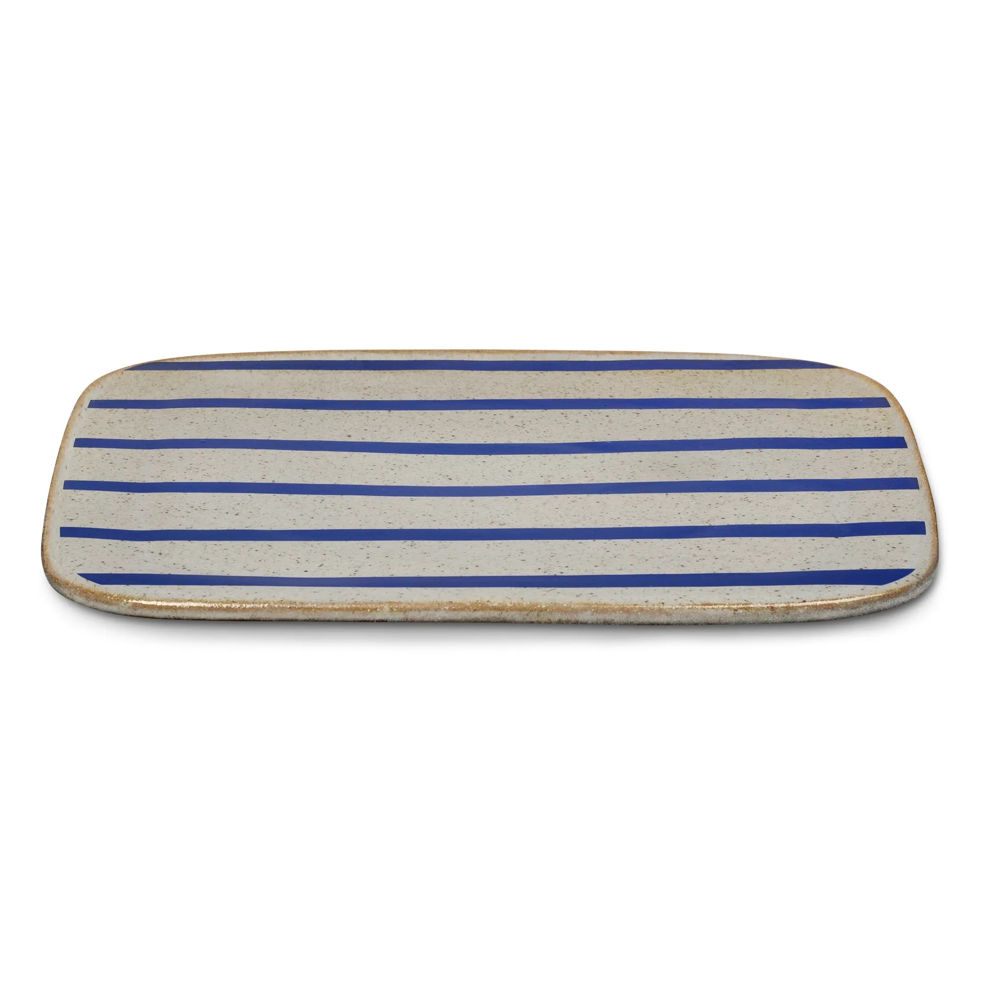 DAN-ILD stribet serveringsfad 27x27 cm, Blå Lyngby Porcelæn