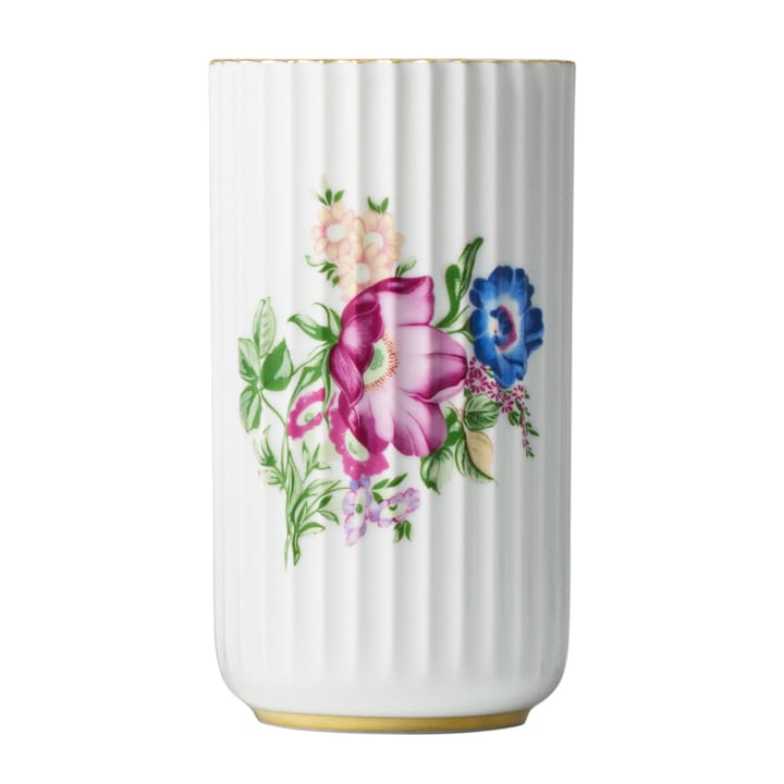 Lyngby vase med blomsterdekoration - 15 cm - Lyngby Porcelæn