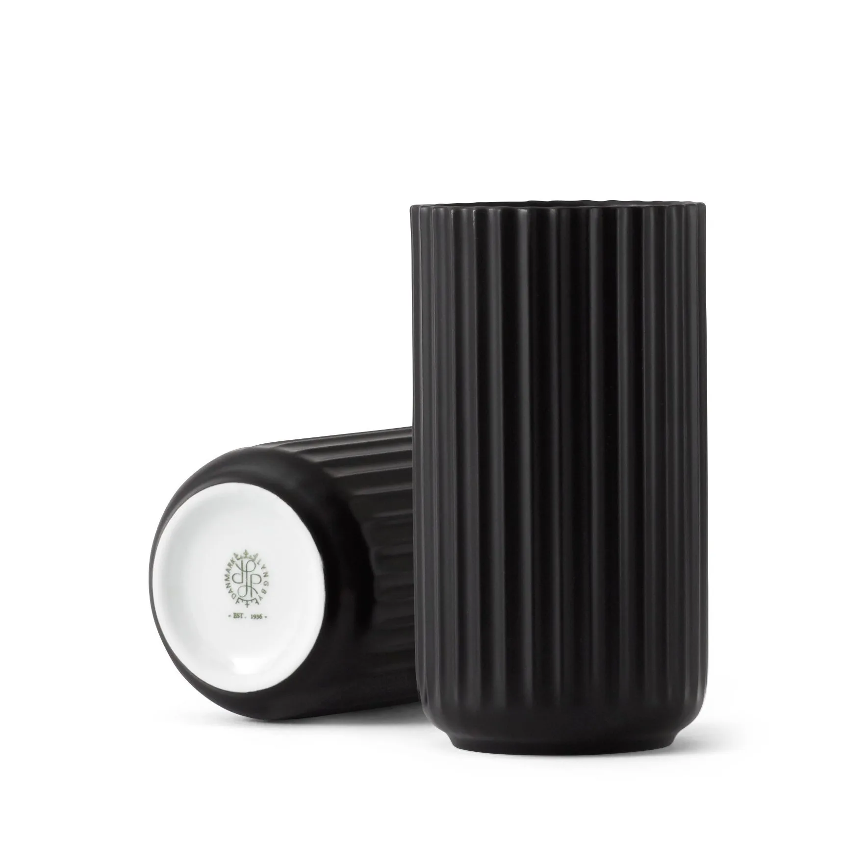 Lyngby vase sort mat, 15 cm Lyngby Porcelæn